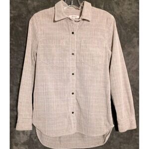 Madewell Women's S Corduroy Classic Ex-Boyfriend Shirt‎ in Dermott Plaid